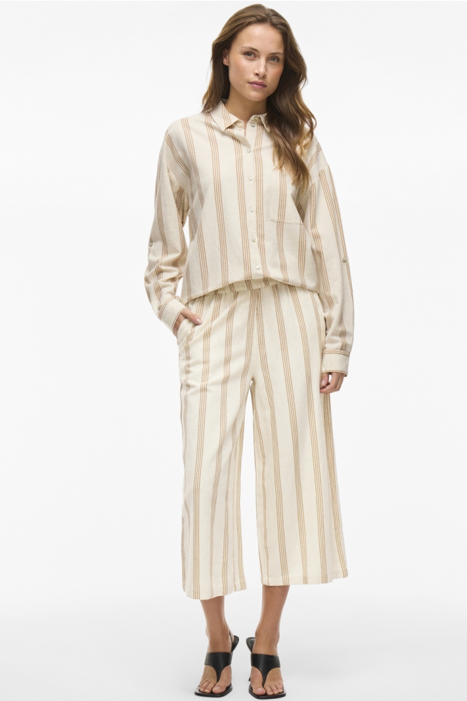 VIPRISILLA PRINT L/S SHIRT 14105077 SUPER LIGHT NATURAL